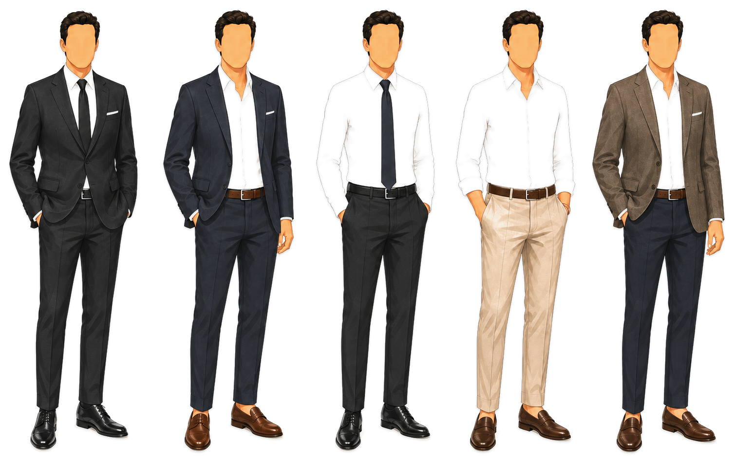 Referências de traje masculino